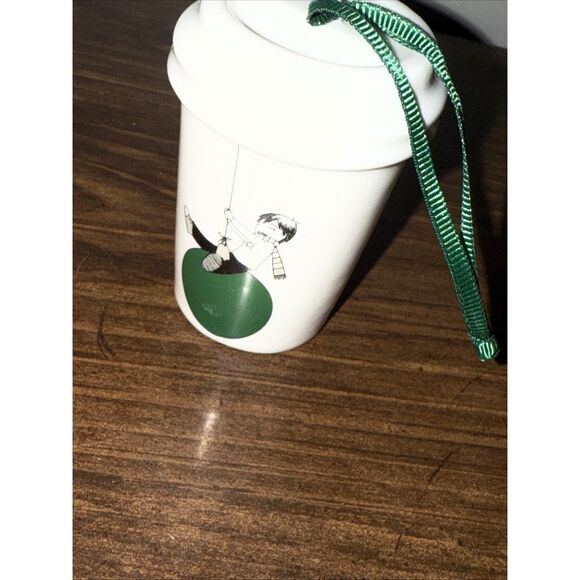 Starbucks travel mug boy on swing Christmas ornament, c. 2015 - Picture 5 of 5